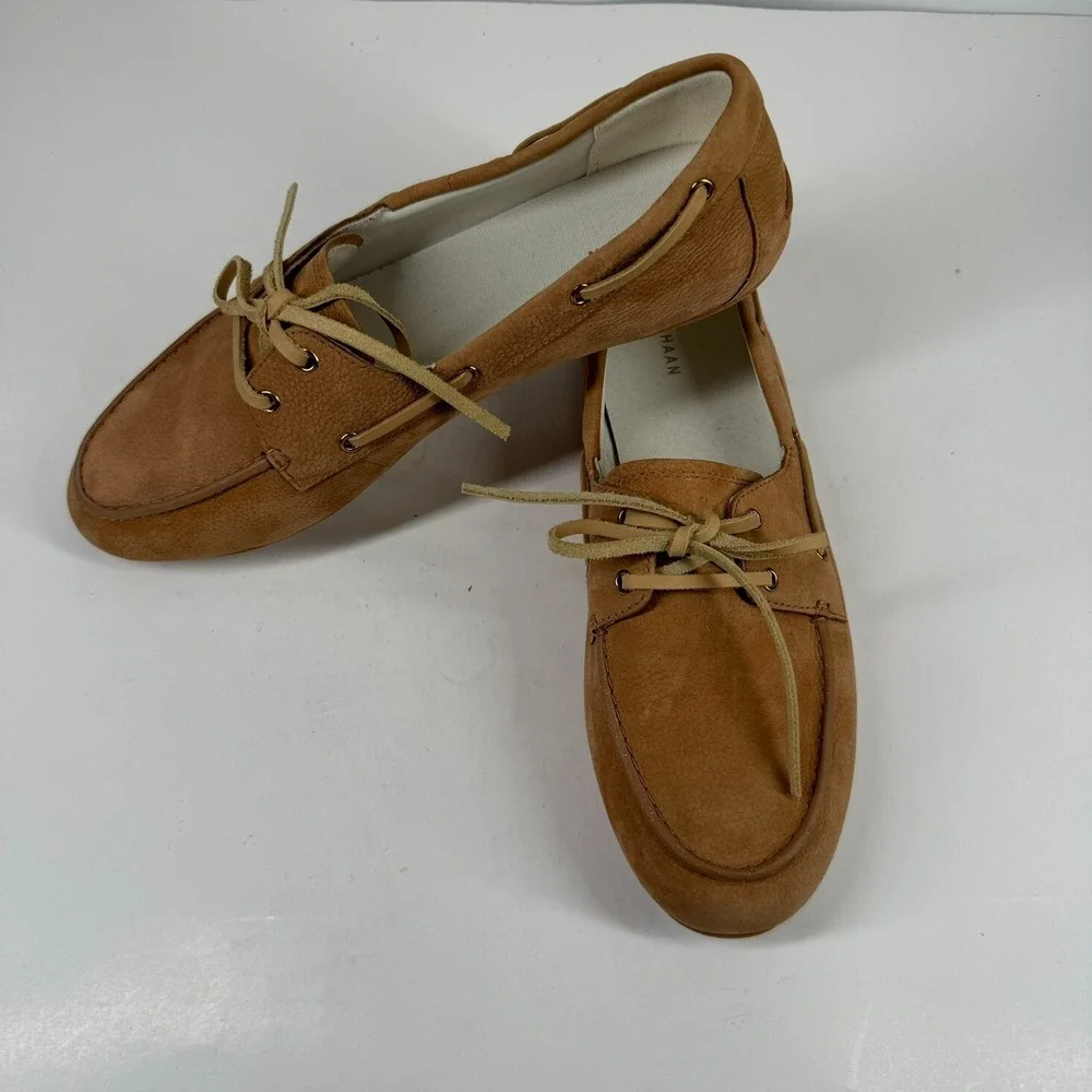 Cole Haan Women's US 9.5B Brown Leather Comfort Boat Moc Loafer Shoes W33652